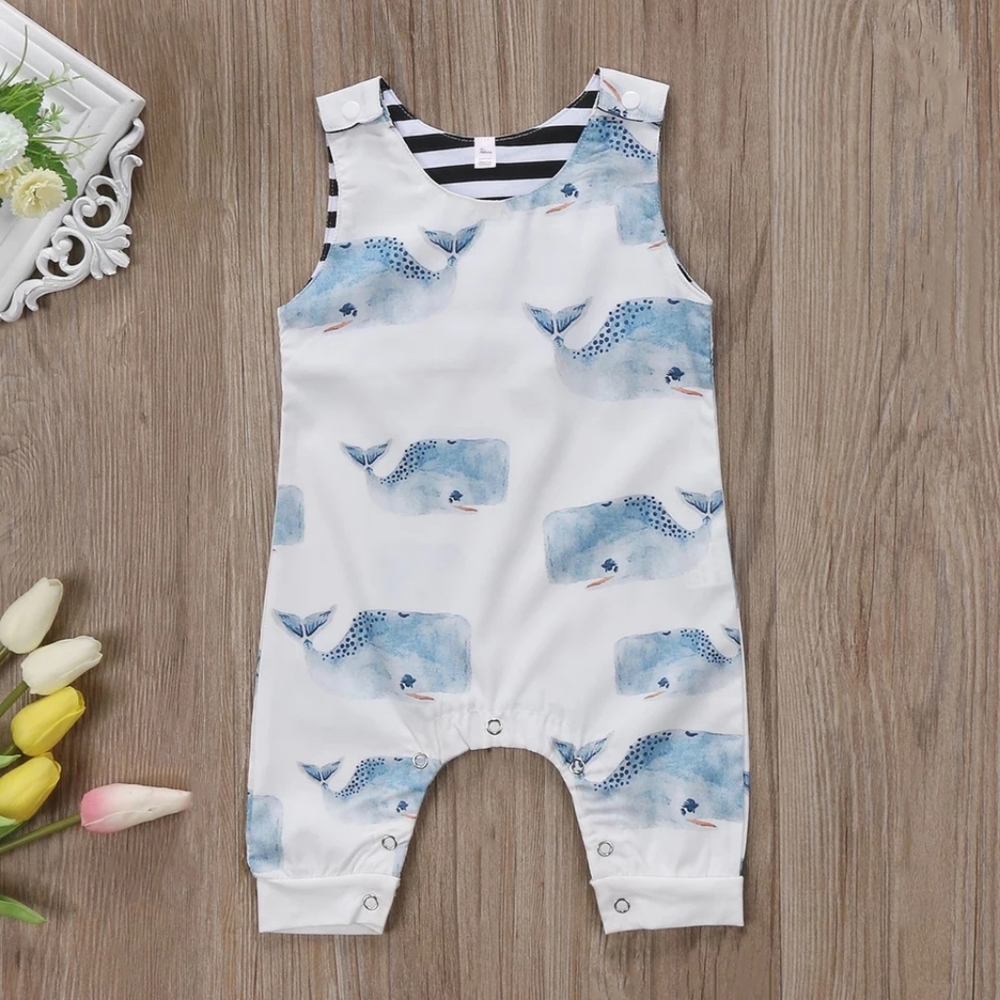 New! Sweet whale baby romper